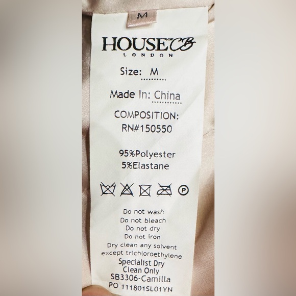 House of CB satin & crystal bodycon dress in champagne, ASO Cassie Euphoria Prom - Picture 11 of 11